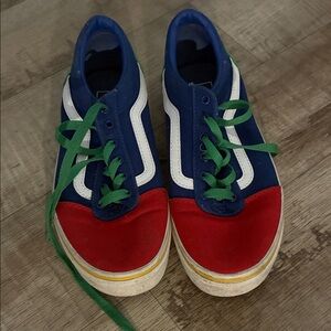 Vans Kids Red and Blue Sneakers